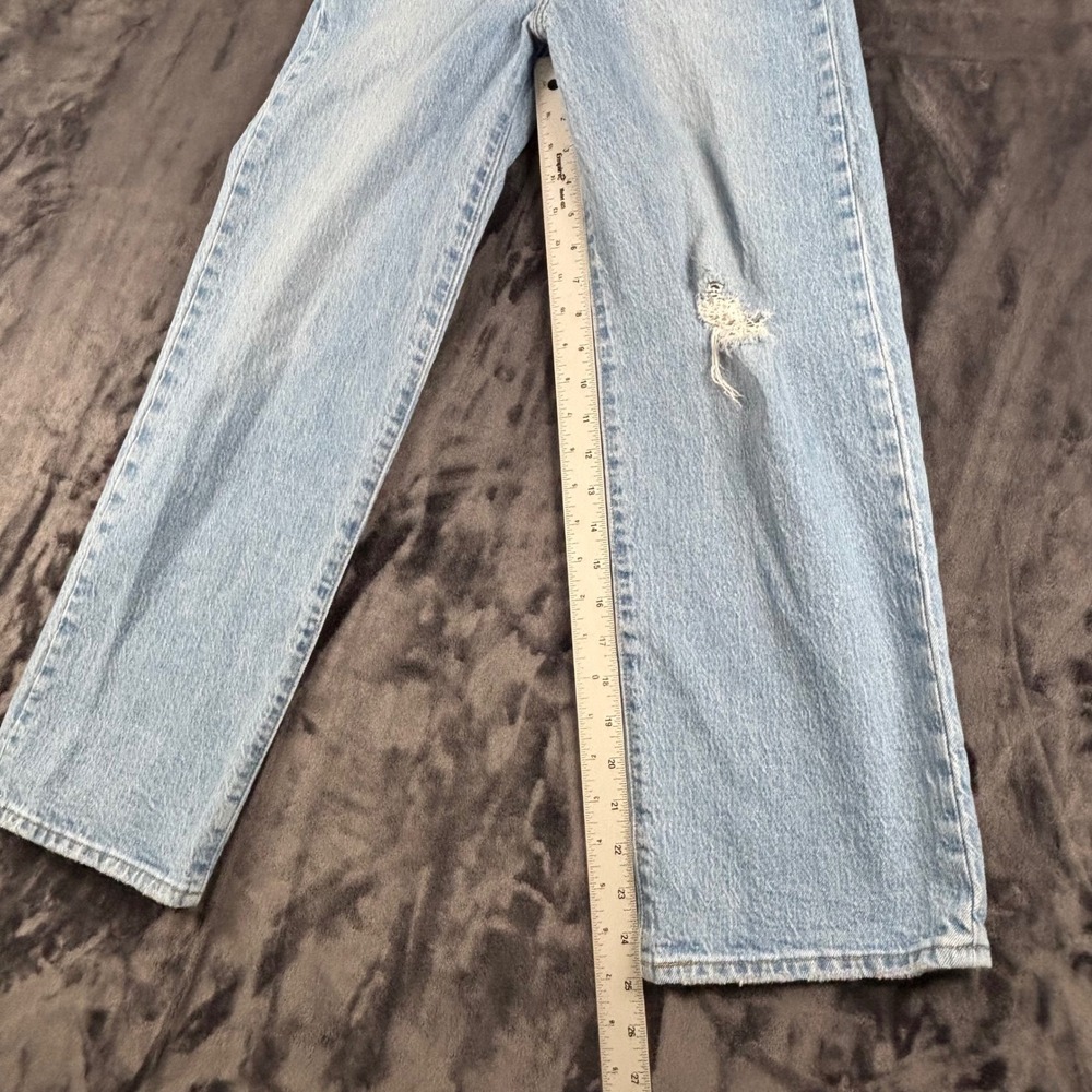 Levi's Ribcage Straight Ankle Jeans Womens 25 Light Blue Distressed Denim 3913 - Picture 4 of 8